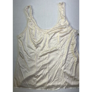 Lorraine Ivory Satin Nylon Slip Sz 42 USA Vintage Lingerie Soft Glam Coquette